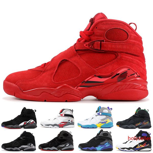 

jumpman air 8 8s mens basketball shoes valentines day aqua white black chrome countdown pack 3peat playoff nik mens trainers sports sneaker