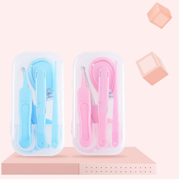 

newborn manicure 4 pieces set baby nail clipper stainless steel boys girls finger toe nail clipper manicure nails tweezers ear spoon cz225