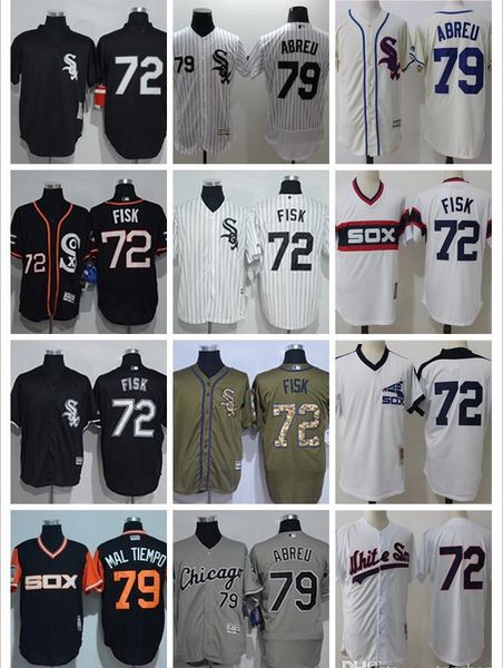 

custom men's women youth majestic white sox jersey #79 jose abreu 72 carlton fisk black white kids girls sox baseball jerseys, Blue;black
