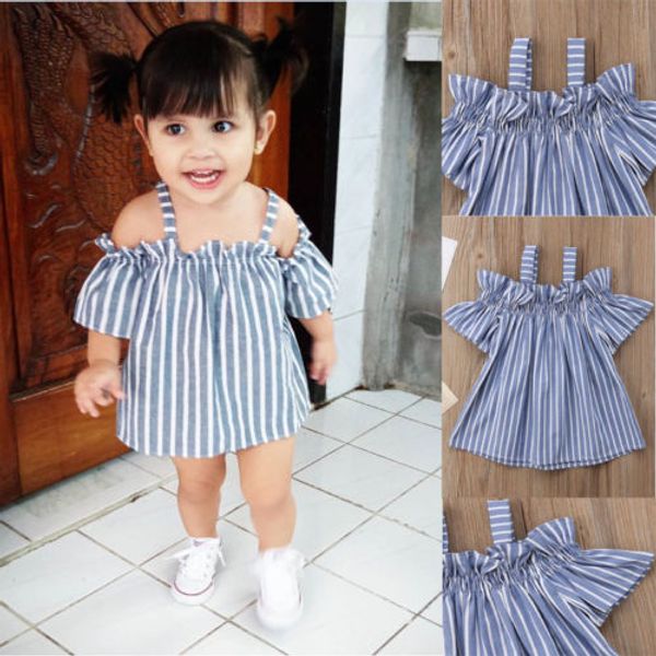 

cool toddler girls fashion shirts striped print tees strap sleeveless clothes bustier summer shirts new promotion, White;black