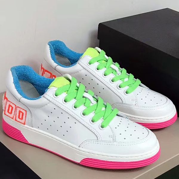 

with box] womens leather sport running shoes yellow bown green bottom sneaker summer jogging shoes, Black