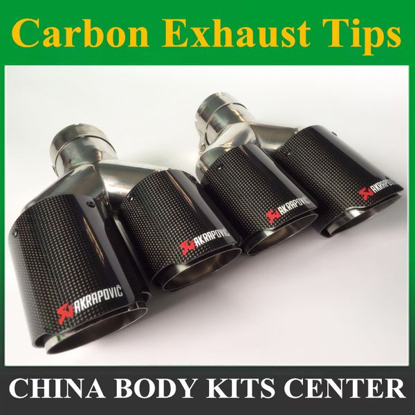 

one piece y model akrapovic carbon exhausts dual end tips for vw exhaust dual muffler pipes tail tips