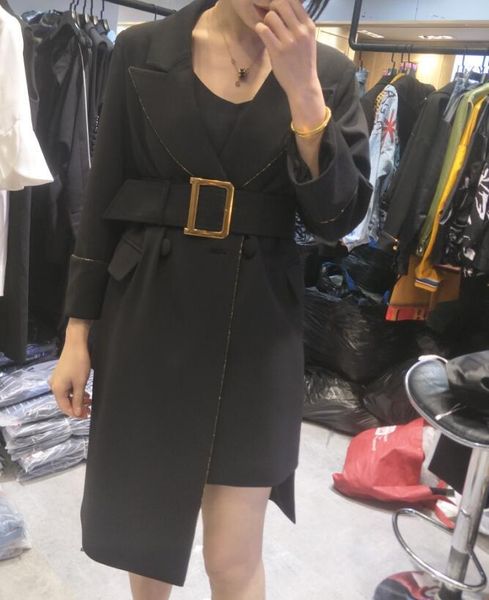 

deat 2019 autumn new irregular suit female korean version of temperament section waist slim suit jacket small female, White;black