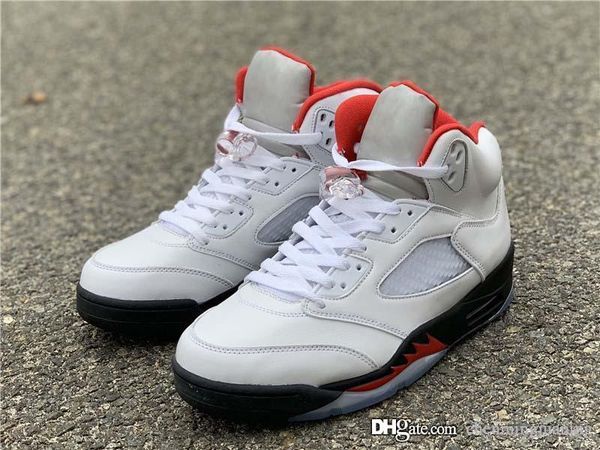 

air authentic og 5 fire red retro basketball shoes white black 3m reflective the last dance men 5s sports sneakers da1911-102 with box