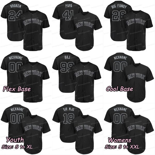 

2019 Players Weekend New York NY Yankees Aaron Judge BAJ DJ LeMahieu BIG FUNDY De Caraca Luke Voit Louis Parmigiancarlo Kraken Jersey