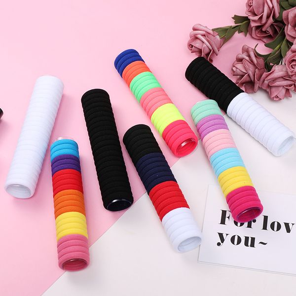 

3cm 22pcs girls basic nylon elastic hair bands rubber rope band women ponytail holder hair accessories scrunchies, Slivery;white