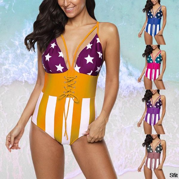

hollow out patchwork bodycon one piece swimsuit monikini bikini 2020 bodysuit female knot lingerie beachwear