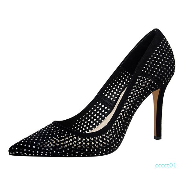 

heels escarpins hauts talons glitter heels zapatos fiesta mujer elegante wedding shoes zapatos de mujer high heels shoes ct01, Black