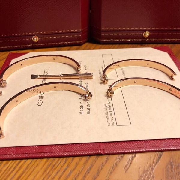 

designer brand bracelets couple jewelry titanium steel love rose gold bracelet simple bangles women men screw screwdriver bracelets, Black