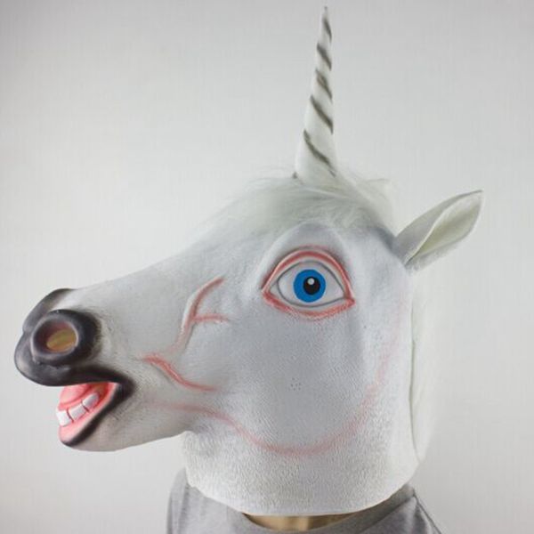 

halloween cosplay mask unicorn horse head mask halloween party prop silicone rubber creepy