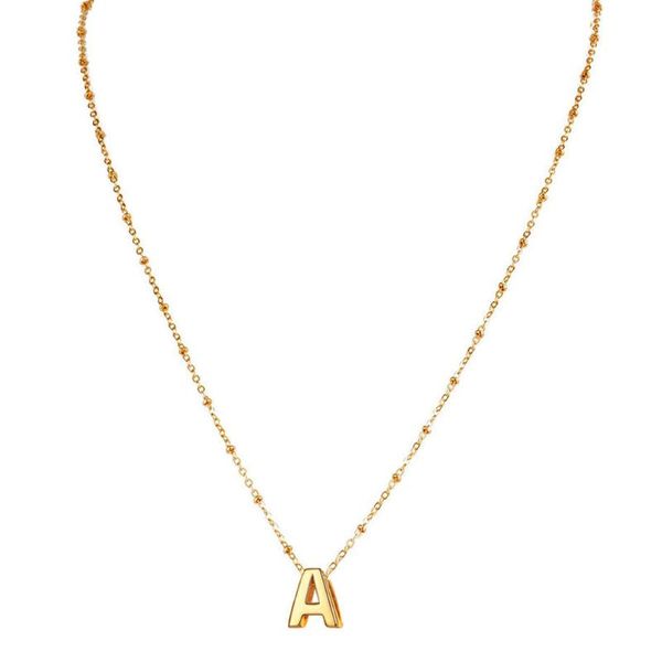 

gothic old english initial capital letter a pendant necklace for woman christmas jewelry stainless stee english letter necklaces, Silver