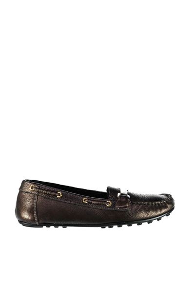 

derimod genuine leather copper color women 's loafer shoes, Black
