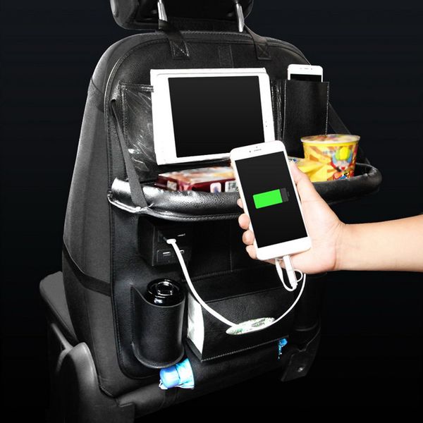 

pg-03 multi-function charging b pattern car seat back dining table storage bag
