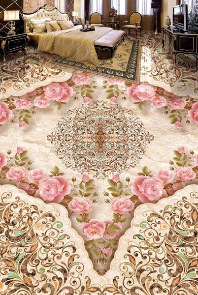 

self-adhesive] 3d floor tile flower 1928 floor wallpaper mural wall print decal wall murals