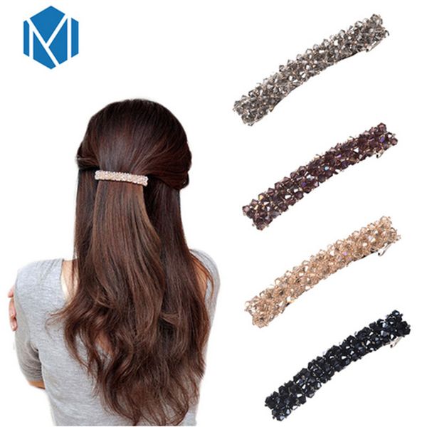 

m mism 2018 elegant women shiny acrylic hairgrips girl's hair barrette bling hairpins headwear female beauty hair accessories
