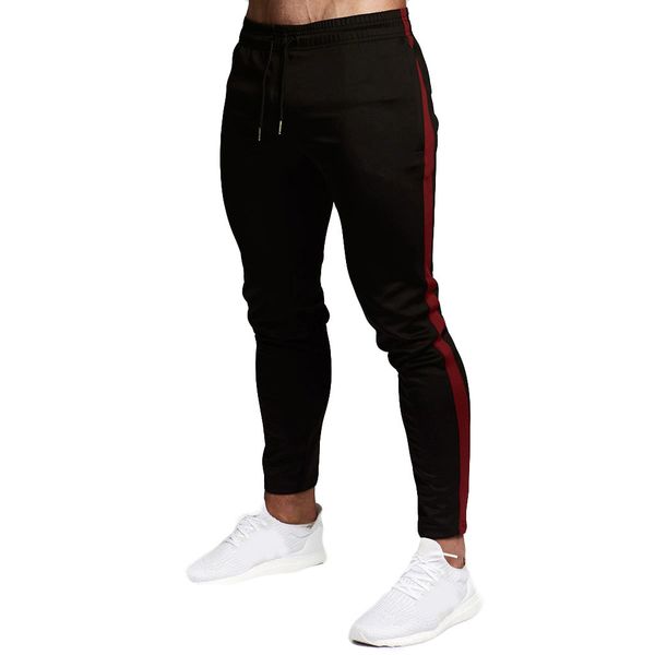 

2019 cotton men full sportswear pants new leisure tight printed trousers comfortable pants sweatpants trousers c0313, Black