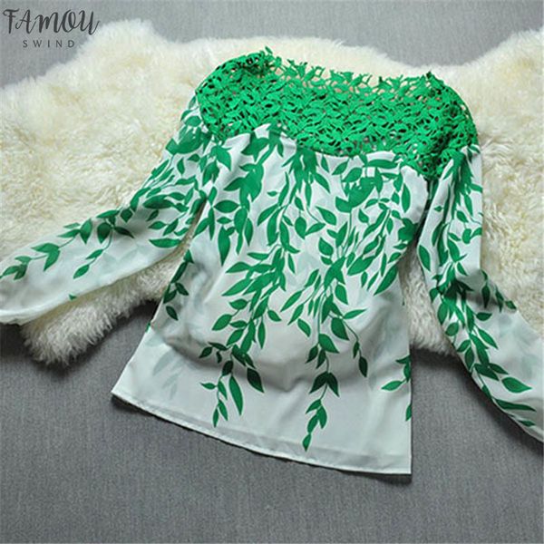 

new 2020 fashion lady women green hollow long sleeve long sleeve blouse lace crochet chiffon long sleeve shirt, White