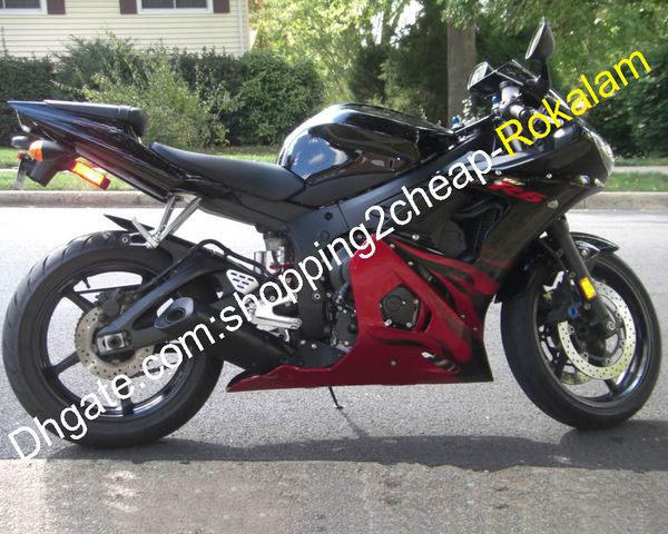 

motorcycle fairings kit for yamaha yzfr6 2005 yzf600 05 yzf 600 r6 red blak abs fairing set (injection molding)