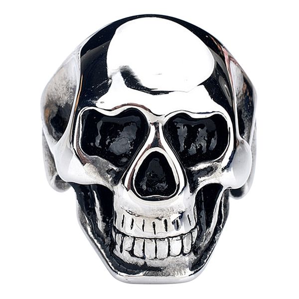

antique silver ring punk skull charm accessory skeleton men 6.75, Golden;silver