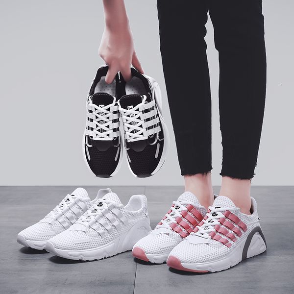 

mesh women running shoes black white pink breathable rubber sole new fashion soft walking tennis sport sneakers full size