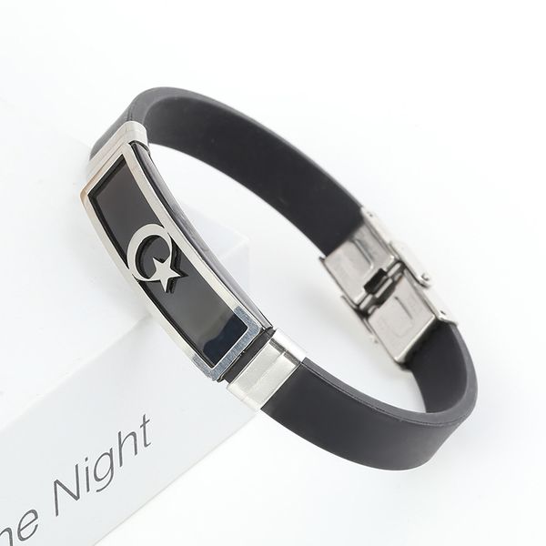 

men's bracelet fashion simple black leather bracelet metal buckle leather adjustable length