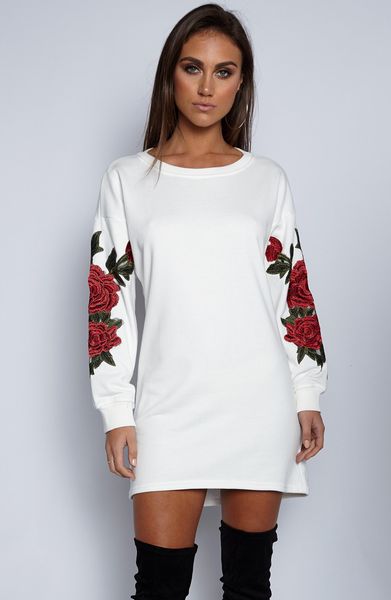 

women's sweater nightclub embroidery, Black;gray