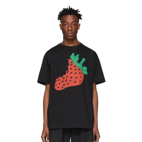

19ss strawberry tee luxury fashion casual simple street skateboard short sleeved summer outdoor beach tour t-shirts hftttx129, White;black