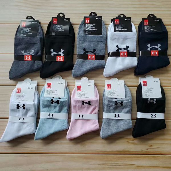 

fashion u&a knee-high socks women men cotton sports socks with tags leisure elite elastic socks, Black