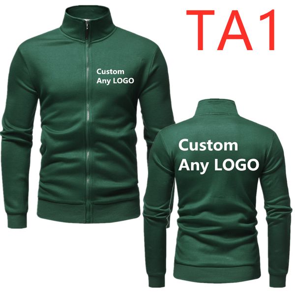 

ta1 new men's casual hoodie customize any logo zipper printing autumn winter fashion popular hoodie men longsleeved jacket, Black;brown