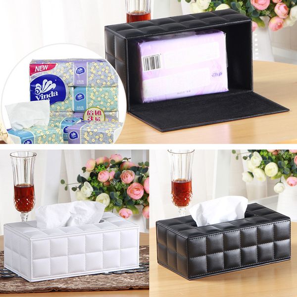 

новая бесплатная доставка прочный кожаный pu tissue box стандартный держатель для домашнего офиса автомобиля прямоугольная qyh
