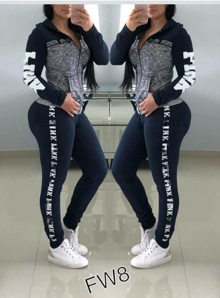 

Love pink women letter track uit port wear hoodie long pant trou er 2 piece et outfit pring autumn ca ual clothe uit