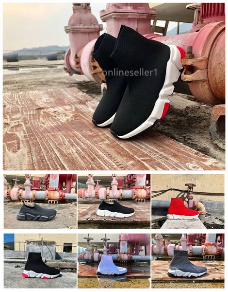 

designer sock shoes luxury low high women mens black white red colorful grey casual shoes with box