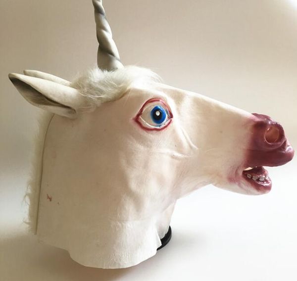 

3d unicorn mask unicorn horse latex mask costume party cosplay prop rubber creepy head full face mask