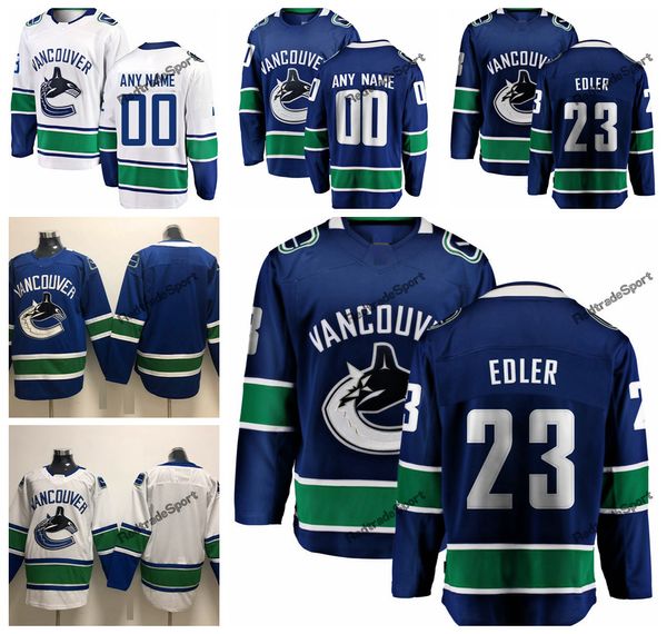 

2019 alexander edler vancouver canucks hockey jerseys mens custom name home blue #23 alexander edler stitched hockey shirt s-xxxl, Black;red