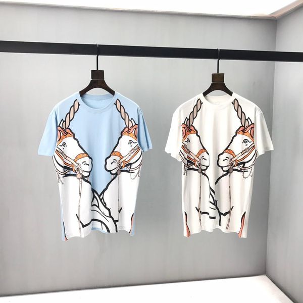 

2020ss spring and summer new high grade cotton printing short sleeve round neck panel t-shirt size: -l-xl-xxl-xxxl color: black white xa3, White;black