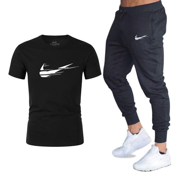 

Summer men 039 et t hirt pant two piece et ca ual track uit male 2019 ca ual t hirt gym fitne trou er men