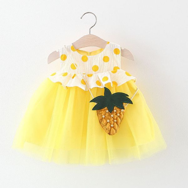 

baby girls summer dress dot print mesh princess dress infant birthday party tutu baby girl dresses for newborn clothes, Red;yellow
