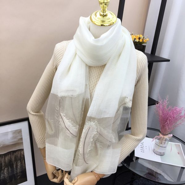 

женщина мода и развлечения корейской версии baitao осень и зима ханчжоу шелк шерсть шарф перо шаль вышитая scar, Blue;gray