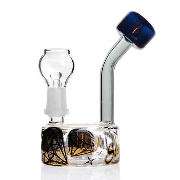 Bicchieri Becher Bong Narghilè Gorgogliatore Fumo WaterPipes Dabber Chicha Vetro spesso Bong d'acqua Dab Rig con ciotola da 14 mm