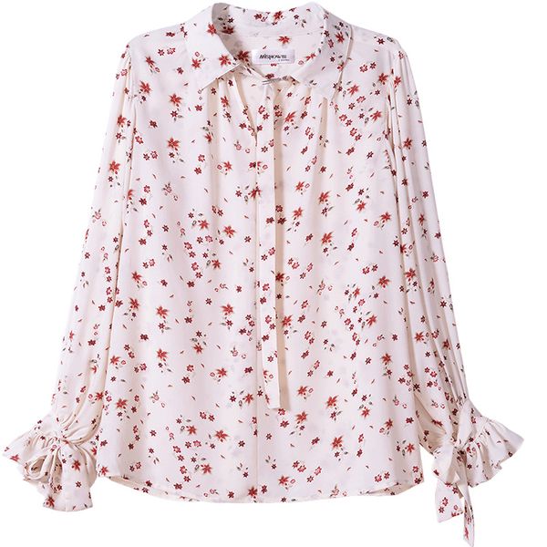 

2019 women fashion casual chiffon floral long sleeve blouse ladies korean blouses female clothes harajuku, White