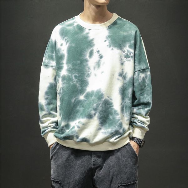 

камо hoodie мужская мода tie-краситель печатный casual cotton толстовка мужчины streetwear wild сыпучие hip hop толстовки мужские толстовка, Black