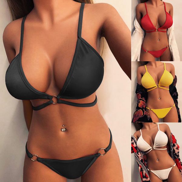 

women's swimwear with iron ring swimsuit women's swimwear with iron ring swimsuit bikini bikini, White;black