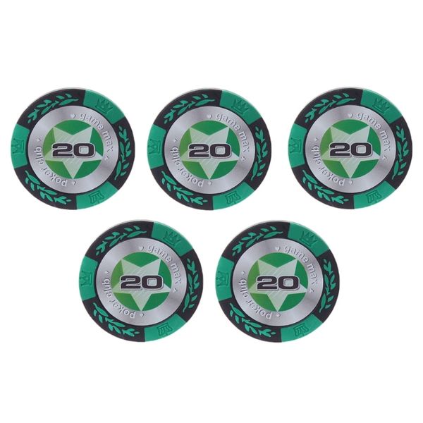 

5pcs poker chips clay casino coins texas hold'em baccarat pokerstars crown coin y51d running pants, Black;blue