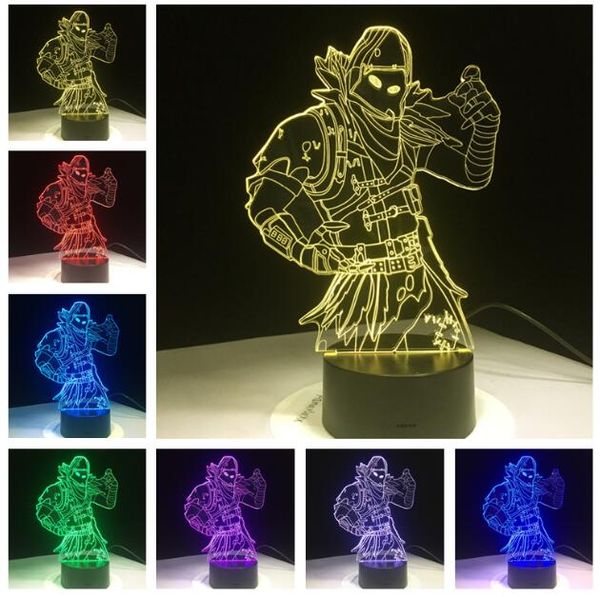 

Новые Удивительные Игры Скины 3D Ворон 7 Изменение Цвета LED Night Light Настольная Лампа