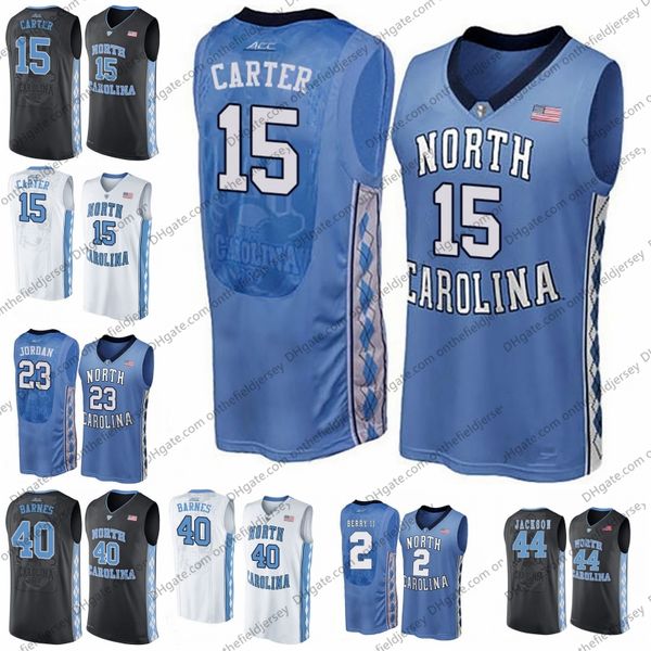 

Custom Carolina Tar Heels 15 Vince Carter 23 Michael J 2 Joel Berry II 40 Harrison Barnes 5 Ty Lawson UNC Basketball Jersey