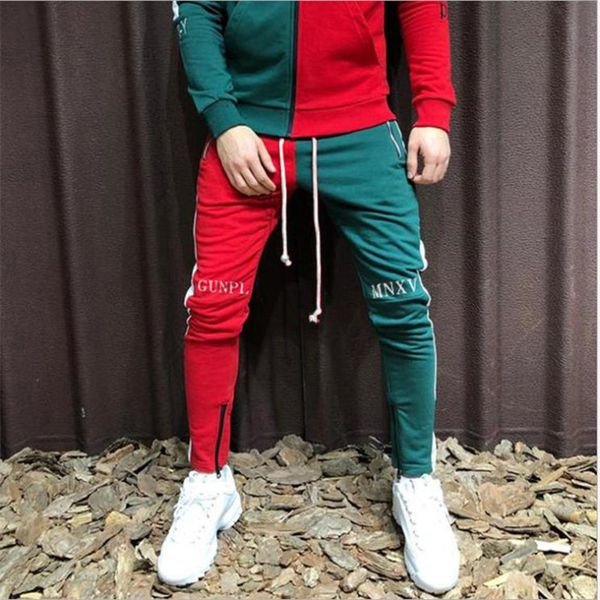 

hip hop sports set slim casual sports pencil pants men's clothing street set, Black