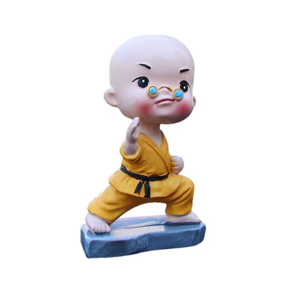 

auto interior car doll resin miniature kungfu small monk craft accessories family office car decoration decoration toy