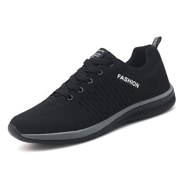 

new mesh men casual shoes lac-up men shoes lightweight comfortable breathable walking sneakers tenis feminino zapatos, Black