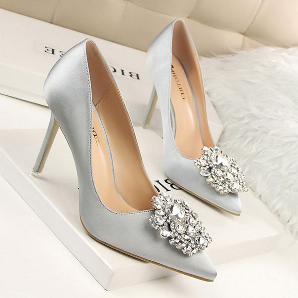 

goddess2019 high-heeled to red flat bottom wedding woman rhinestone marry chinese style new bridesmaid shoe sharp fine with nightclub lll, Black