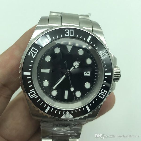 

men's watch sea automatic watch ceramic bezel sapphire glass stainless steel bracelet watches quality with crown on the glass, Slivery;brown